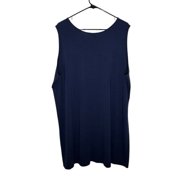 Universal Standard Pima Cotton Modal Navy Blue Tank V Neck Top L 22 Plus Size - Picture 2 of 9